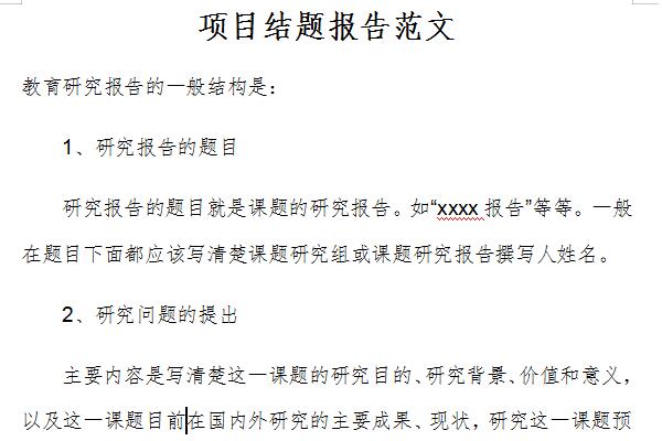 项目结题报告范文截图