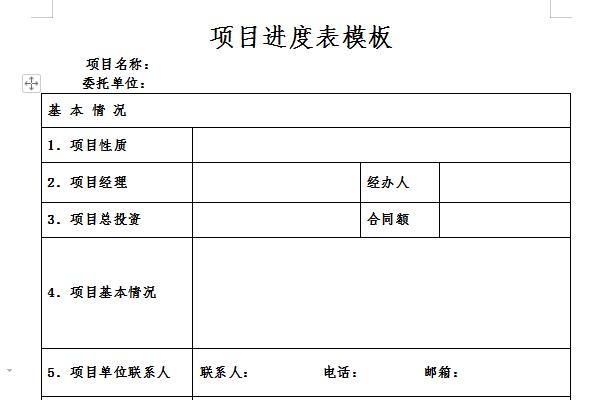 项目进度表模板截图
