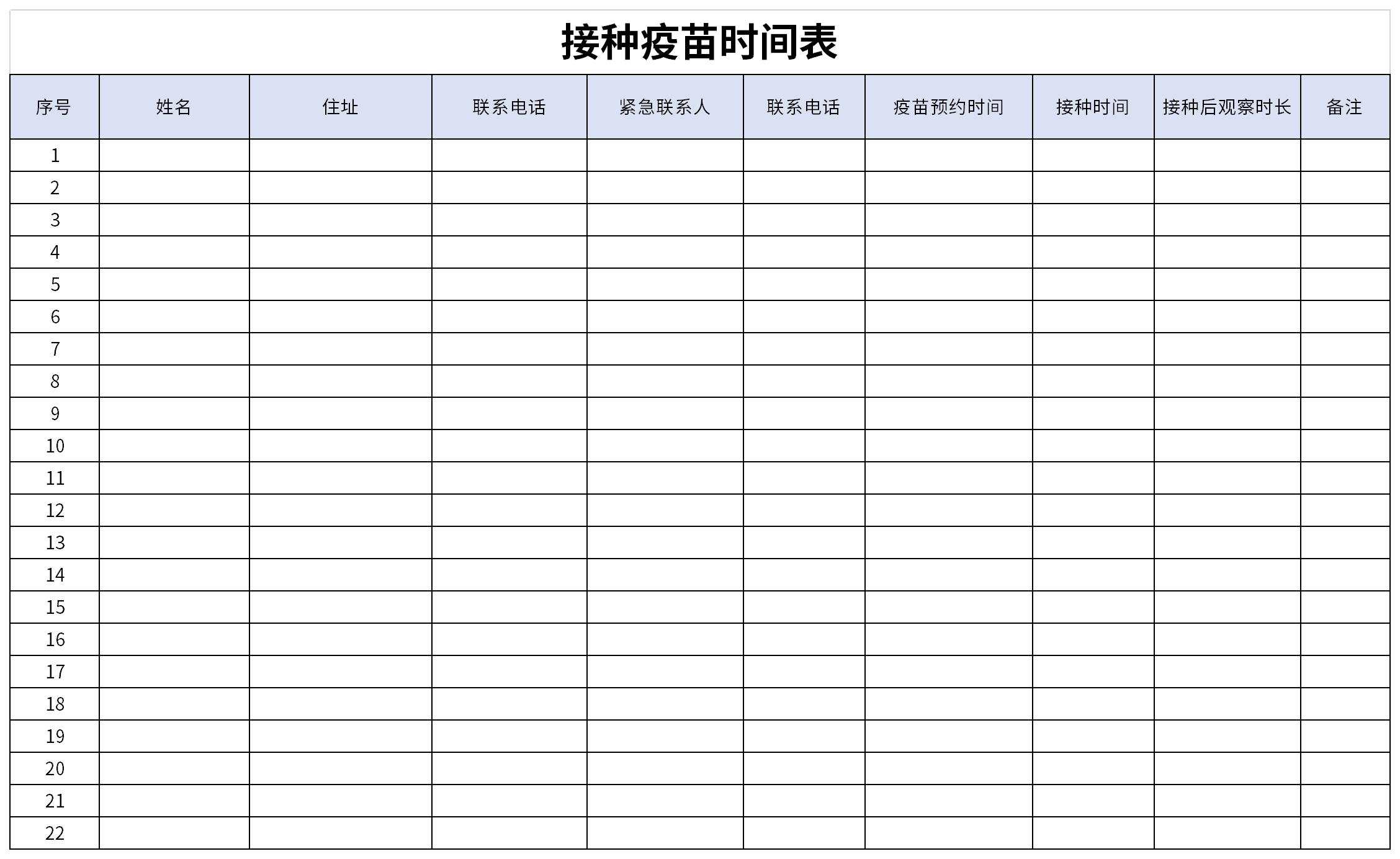 接种疫苗时间表截图