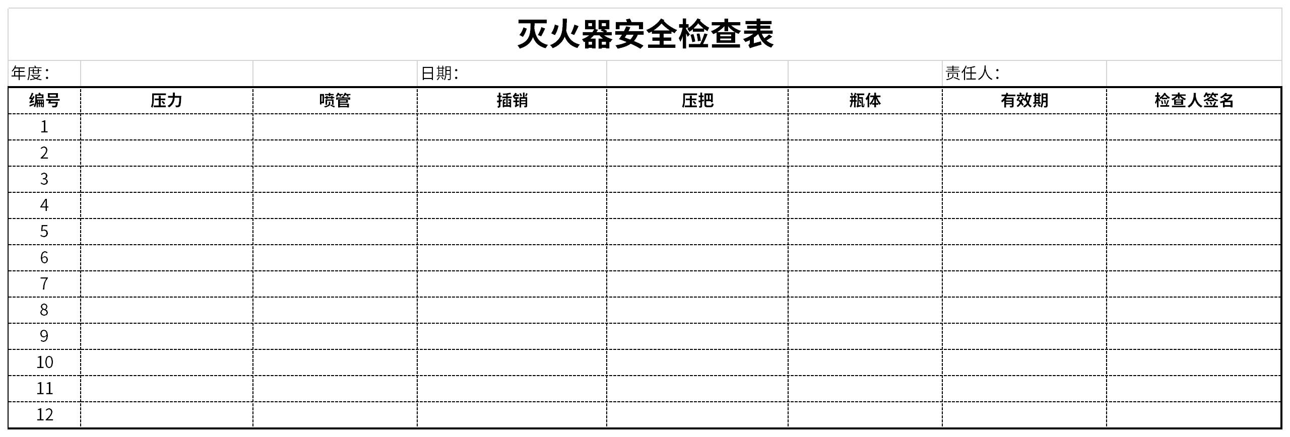 灭火器安全检查表截图