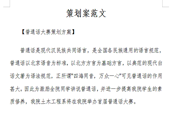 策划案范文截图
